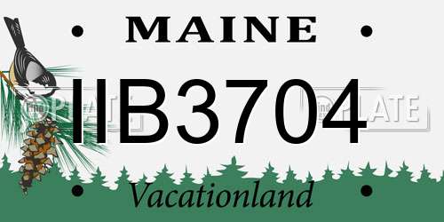 IIB3704 Maine License Plate