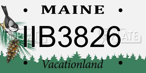 IIB3826 Maine License Plate