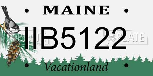 IIB5122 Maine License Plate