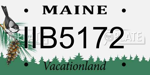 IIB5172 Maine License Plate