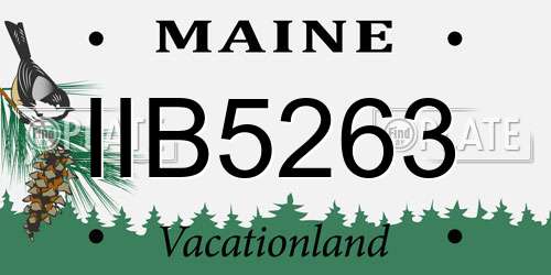 IIB5263 Maine License Plate
