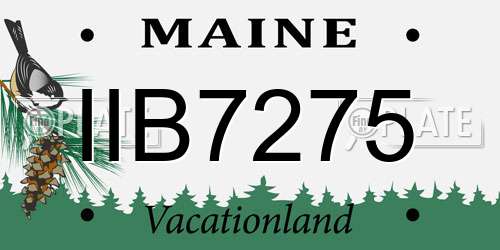 IIB7275 Maine License Plate