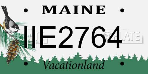 IIE2764 Maine License Plate