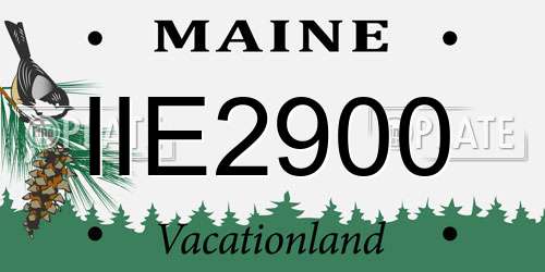IIE2900 Maine License Plate
