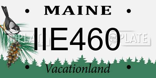 IIE460 Maine License Plate