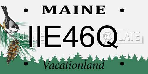 IIE46Q Maine License Plate