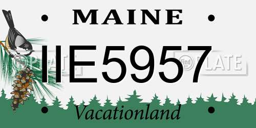 IIE5957 Maine License Plate