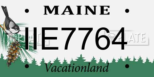 IIE7764 Maine License Plate