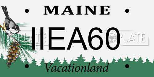 IIEA60 Maine License Plate