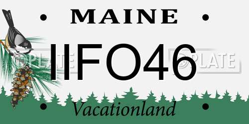 IIFO46 Maine License Plate