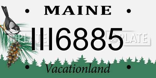 III6885 Maine License Plate