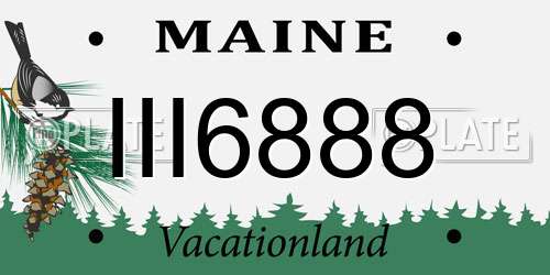 III6888 Maine License Plate