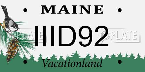 IIID92 Maine License Plate