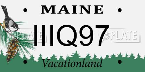 IIIQ97 Maine License Plate