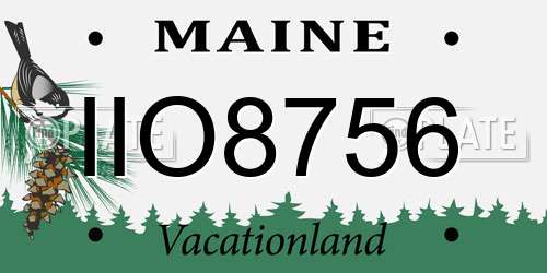 IIO8756 Maine License Plate