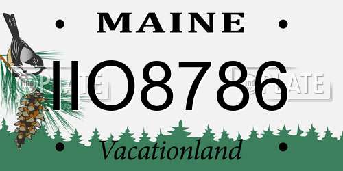 IIO8786 Maine License Plate