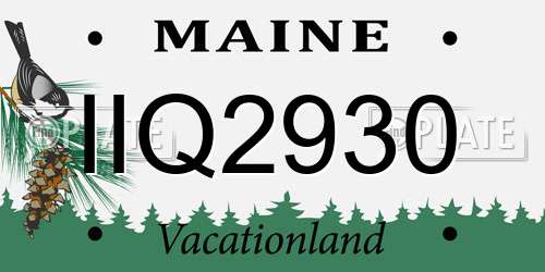IIQ2930 Maine License Plate