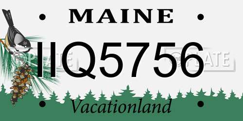 IIQ5756 Maine License Plate