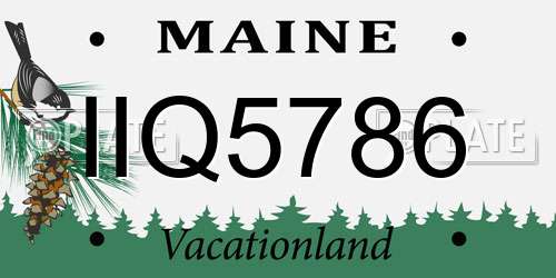 IIQ5786 Maine License Plate