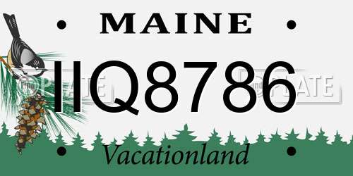 IIQ8786 Maine License Plate