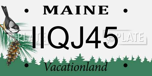 IIQJ45 Maine License Plate