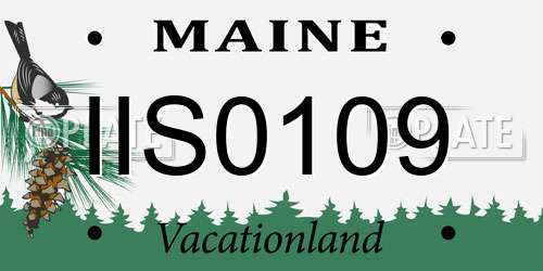 IIS0109 Maine License Plate