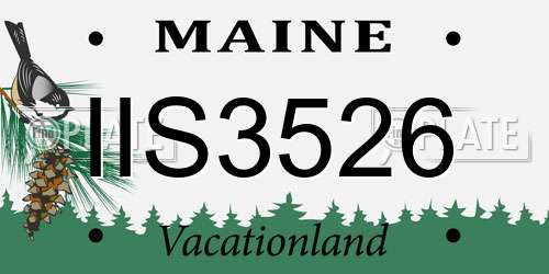 IIS3526 Maine License Plate