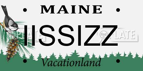 IISSIZZ Maine License Plate