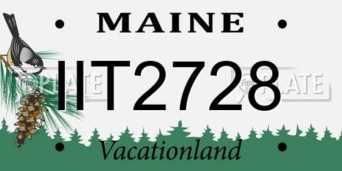 IIT2728 Maine License Plate