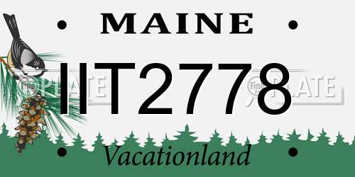 IIT2778 Maine License Plate