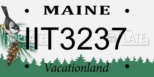 IIT3237 Maine License Plate