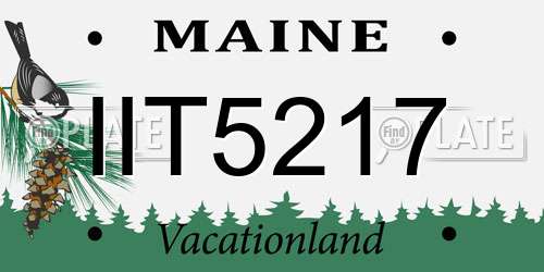 IIT5217 Maine License Plate