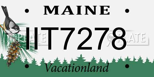 IIT7278 Maine License Plate