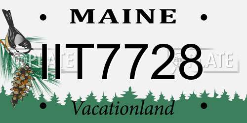 IIT7728 Maine License Plate