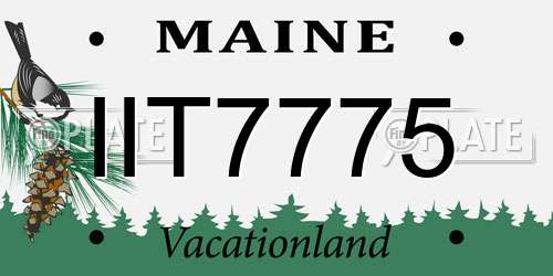 IIT7775 Maine License Plate