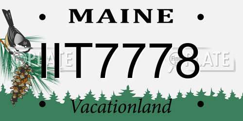 IIT7778 Maine License Plate