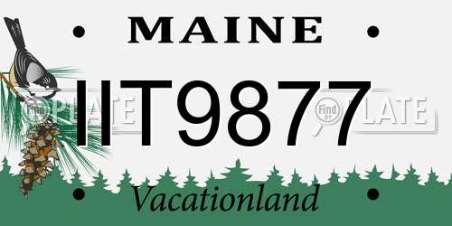 IIT9877 Maine License Plate