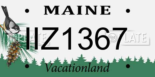 IIZ1367 Maine License Plate