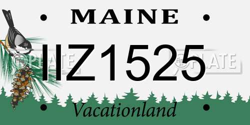 IIZ1525 Maine License Plate