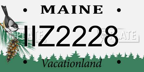IIZ2228 Maine License Plate