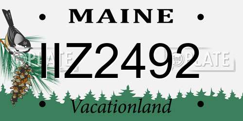 IIZ2492 Maine License Plate