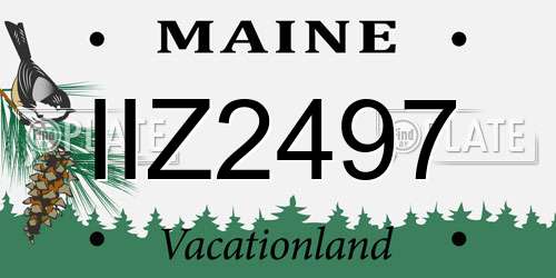 IIZ2497 Maine License Plate