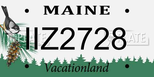 IIZ2728 Maine License Plate