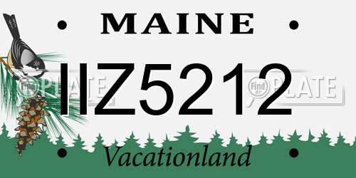 IIZ5212 Maine License Plate
