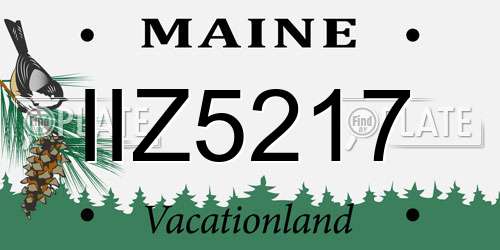 IIZ5217 Maine License Plate