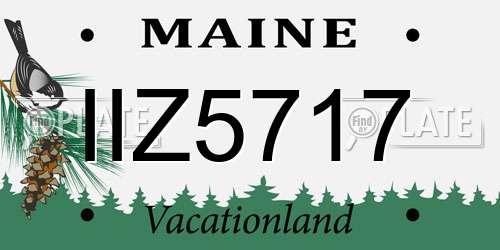 IIZ5717 Maine License Plate