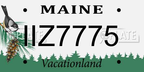 IIZ7775 Maine License Plate