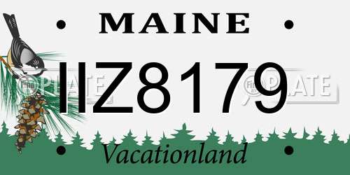 IIZ8179 Maine License Plate