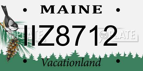 IIZ8712 Maine License Plate