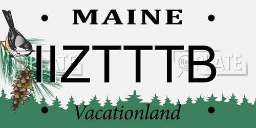 IIZTTTB Maine License Plate